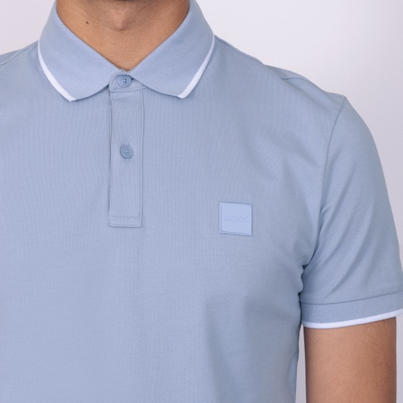 BOSS Mens Blue Casual Passertip Polo Shirt main image