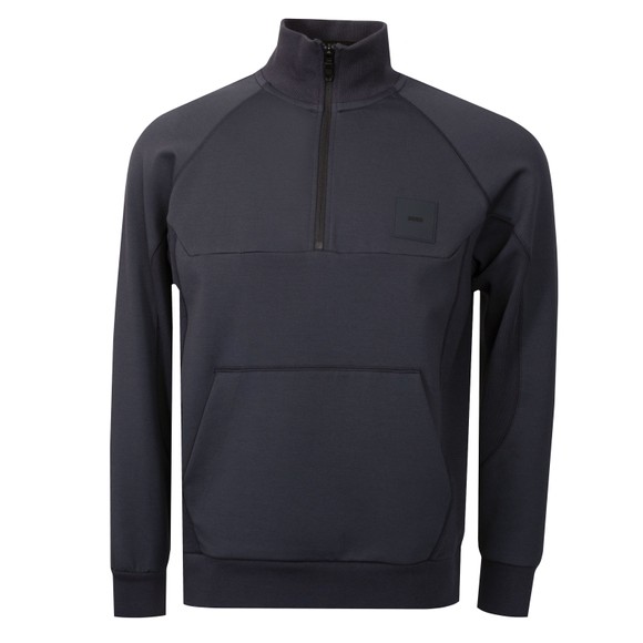 BOSS Mens Blue Athleisure Half Zip Sweat Rib main image