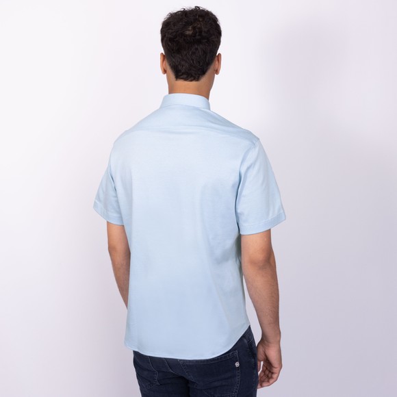 BOSS Mens Blue Athleisure B Motion Embroidered Logo Short Sleeve Shirt main image