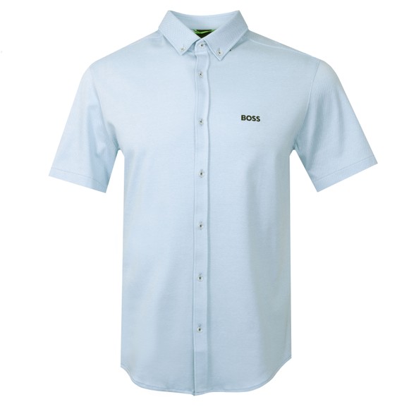 BOSS Mens Blue Athleisure B Motion Embroidered Logo Short Sleeve Shirt main image
