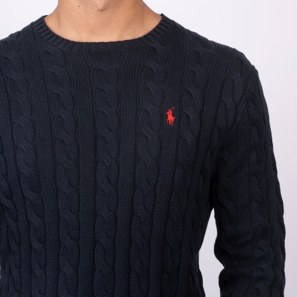 Polo Ralph Lauren Mens Blue Cable Knit Jumper main image