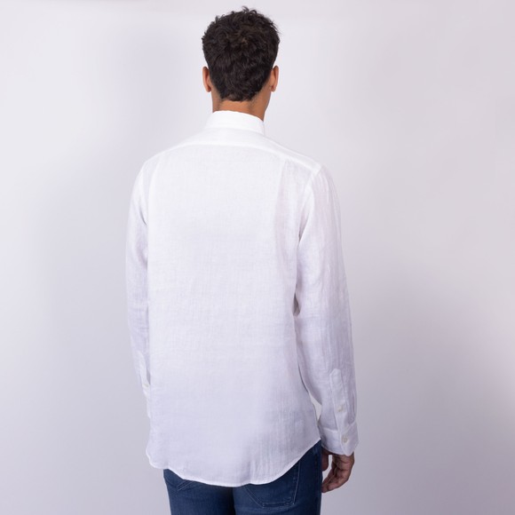 Polo Ralph Lauren Mens White Custom Fit Linen Shirt main image
