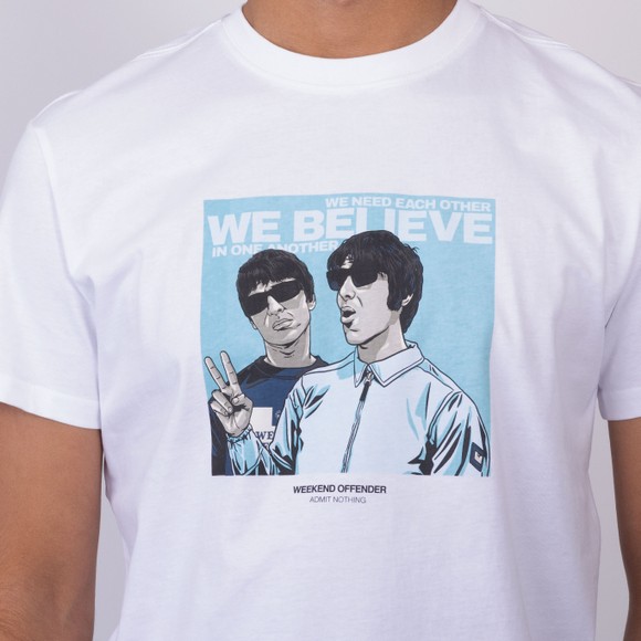 Weekend Offender Mens White Believe Graphic T Shirt main image