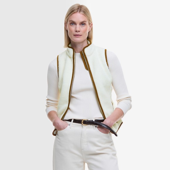 Barbour Lifestyle Womens White Burford Fleece Gilet main image