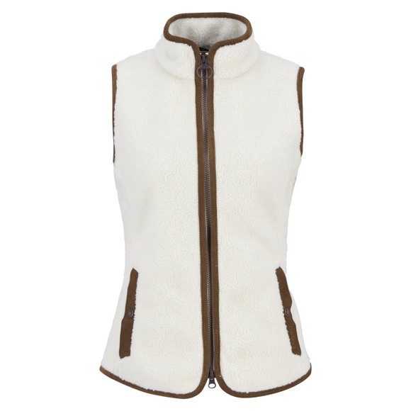 Barbour Lifestyle Womens White Burford Fleece Gilet main image