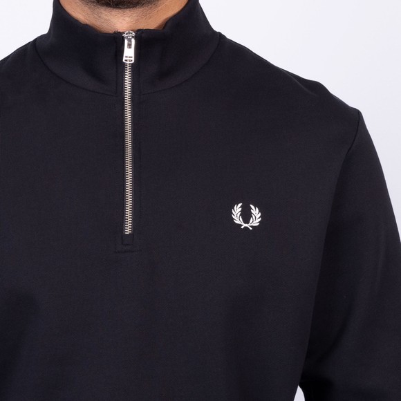Fred Perry Mens Black 1/2 Zip Sweatshirt main image