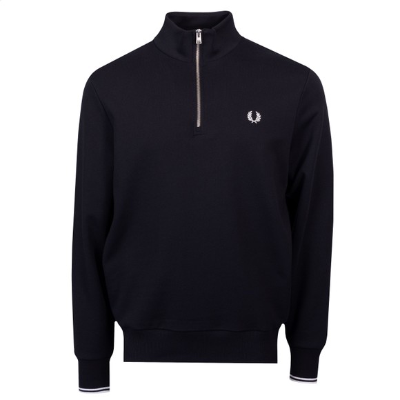 Fred Perry Mens Black 1/2 Zip Sweatshirt main image