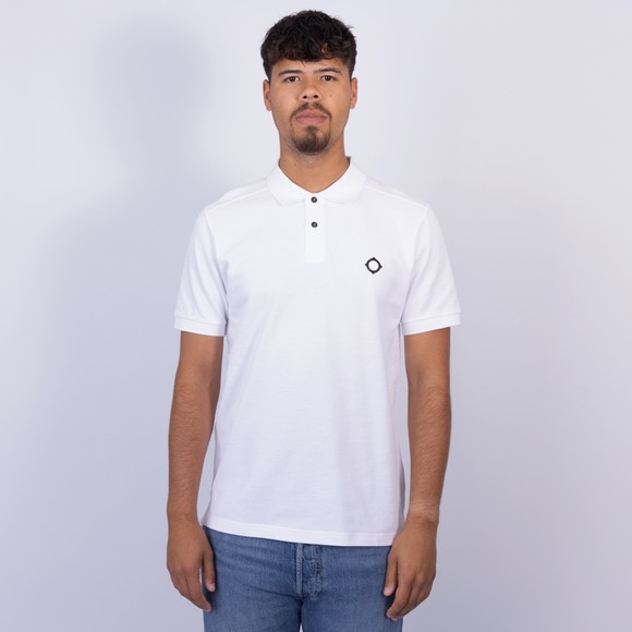 Ma.Strum Mens White Core Pique Polo Shirt main image