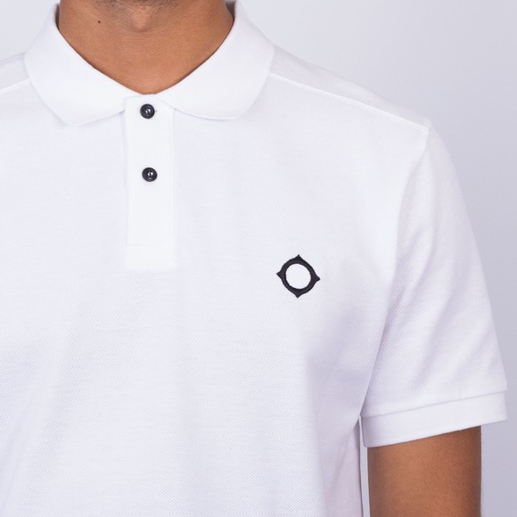 Ma.Strum Mens White Core Pique Polo Shirt main image