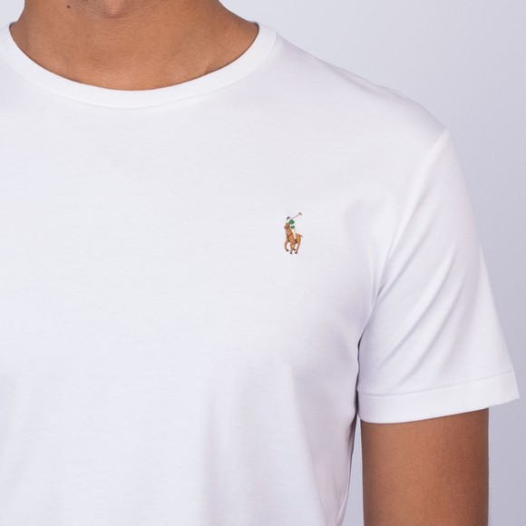 Polo Ralph Lauren Mens White Custom Slim Fit Pima Cotton T Shirt main image