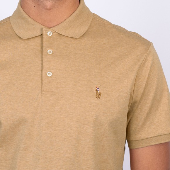 Polo Ralph Lauren Mens Brown Custom Slim Fit Pima Polo Shirt main image