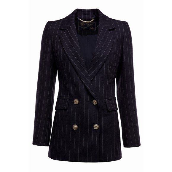 Holland Cooper Womens Blue Double Breasted Blazer main image