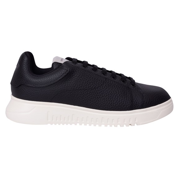 Emporio Armani Mens Black Grain Leather Trainer main image