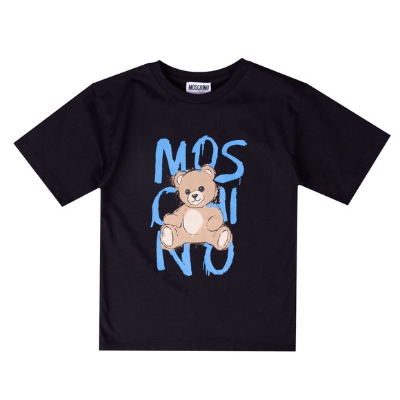 Moschino Boys Black Graffiti Bear T Shirt main image