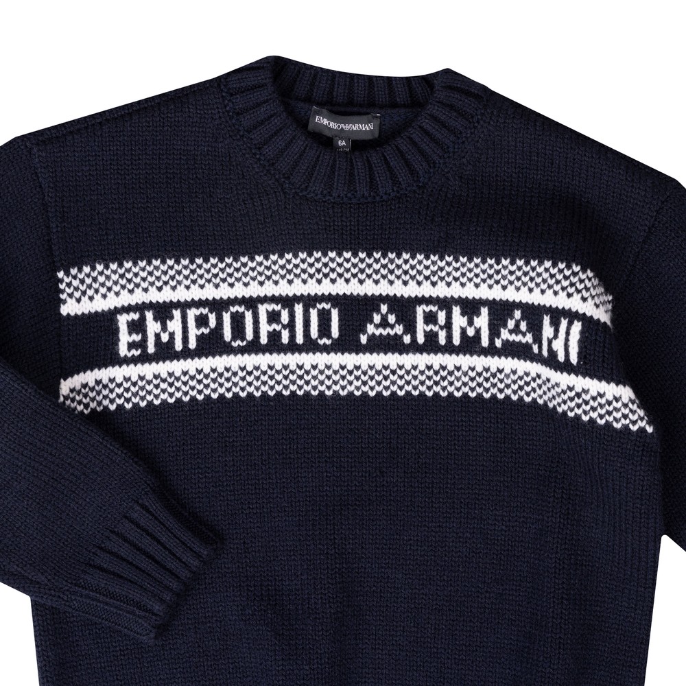 Emporio Armani Logo Knitted Jumper | Oxygen Clothing