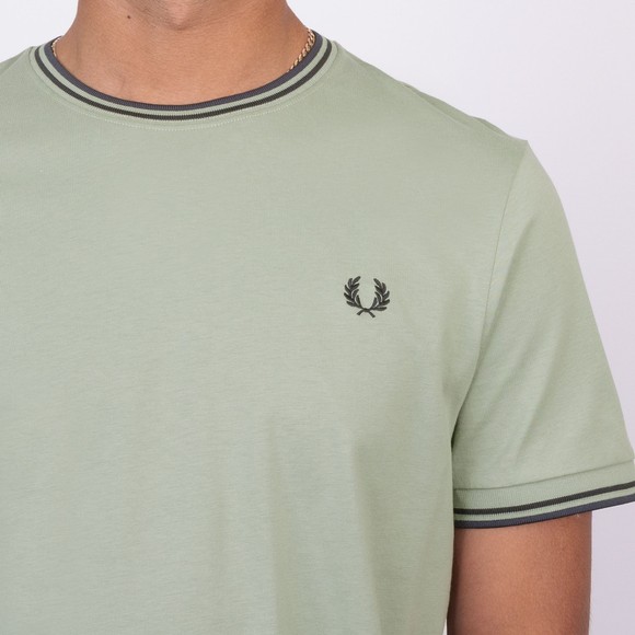 Fred Perry Mens Green Twin Tipped T-Shirt main image