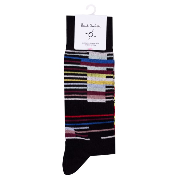 Paul Smith Mens Black Fun Fair Stripe Sock main image