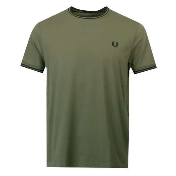 Fred Perry Mens Green Twin Tipped T-Shirt main image
