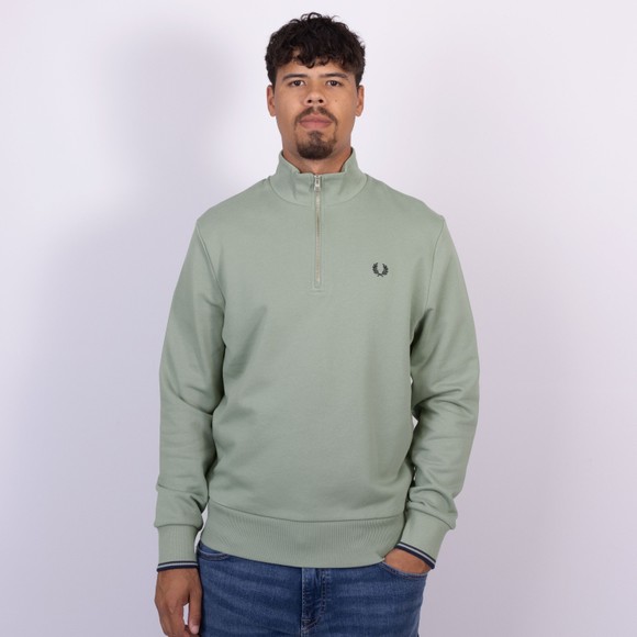Fred Perry Mens Green 1/2 Zip Sweatshirt main image
