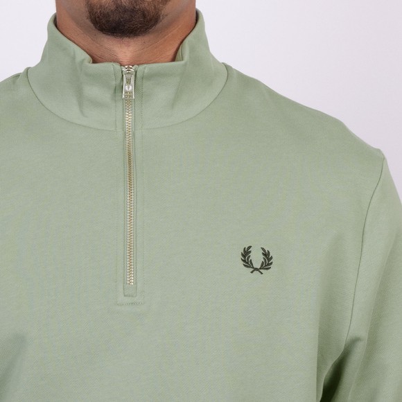 Fred Perry Mens Green 1/2 Zip Sweatshirt main image