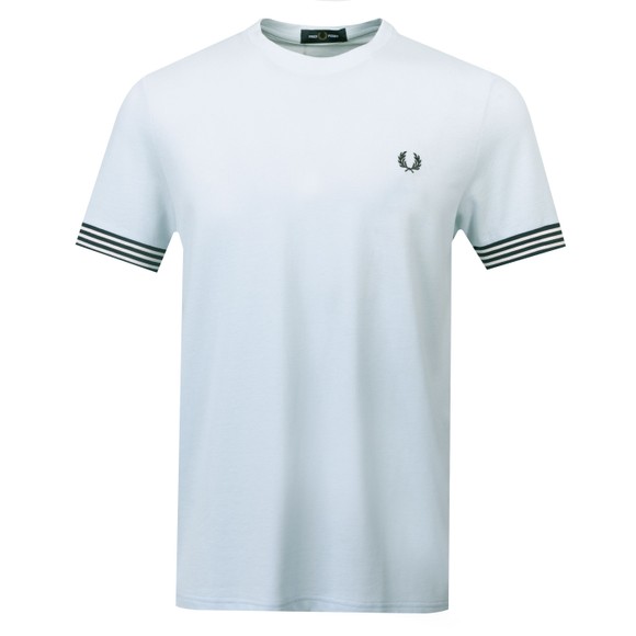 Fred Perry Mens Blue Striped Cuff T-Shirt main image