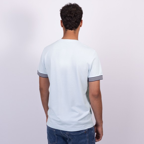 Fred Perry Mens Blue Striped Cuff T-Shirt main image
