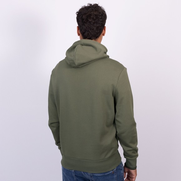 Fred Perry Mens Green Tipped Hooded Sweatshirt main image