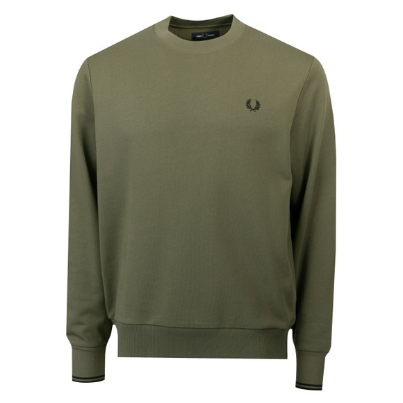 Fred Perry Mens Green Crew Neck Sweatshirt main image