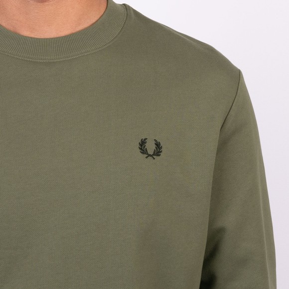 Fred Perry Mens Green Crew Neck Sweatshirt main image