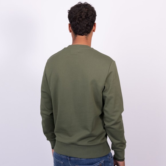 Fred Perry Mens Green Crew Neck Sweatshirt main image