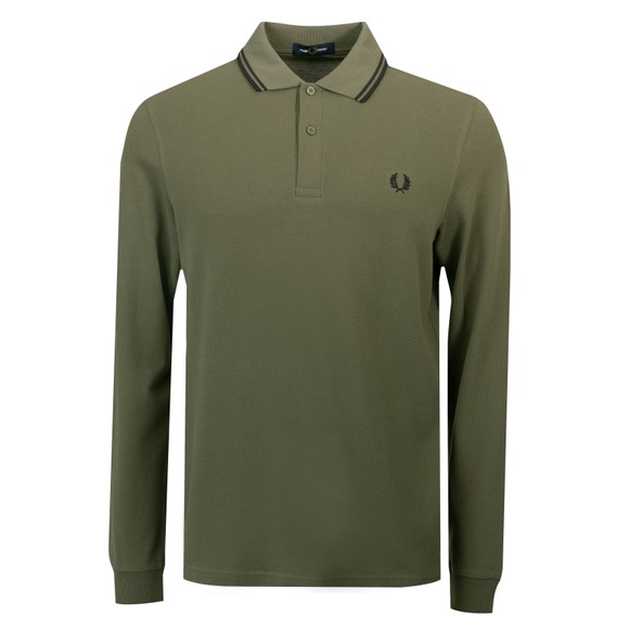 Fred Perry Mens Green L/S Tipped Polo main image