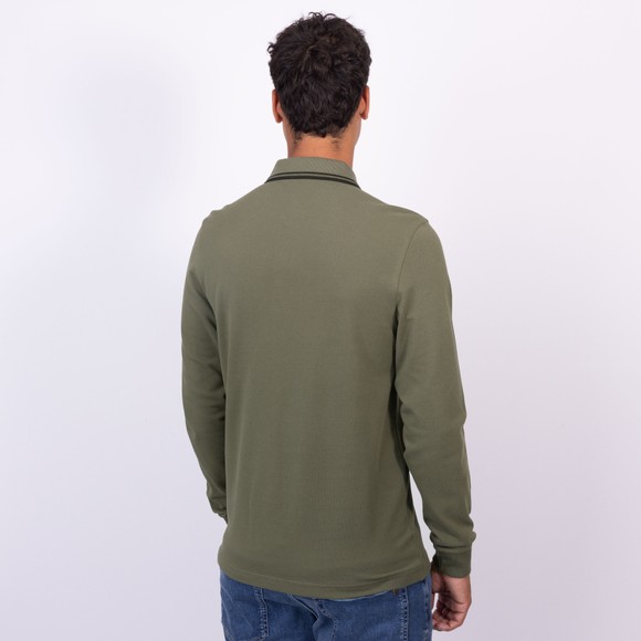 Fred Perry Mens Green L/S Tipped Polo main image