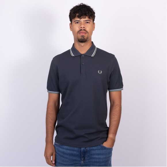 Fred Perry Mens Blue Twin Tipped Polo Shirt main image