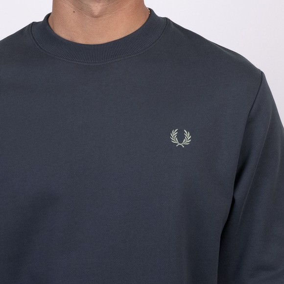 Fred Perry Mens Blue Crew Neck Sweatshirt main image