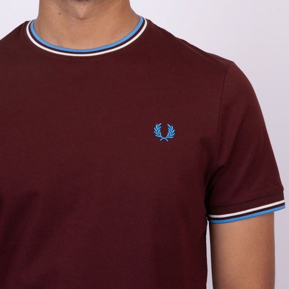 Fred Perry Mens Red Twin Tipped T-Shirt main image