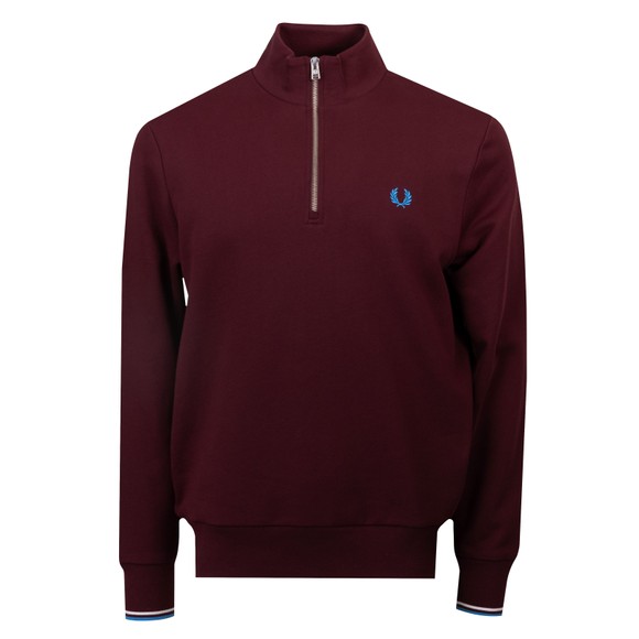 Fred Perry Mens Purple 1/2 Zip Sweatshirt main image
