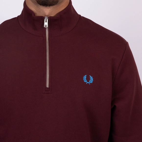 Fred Perry Mens Purple 1/2 Zip Sweatshirt main image
