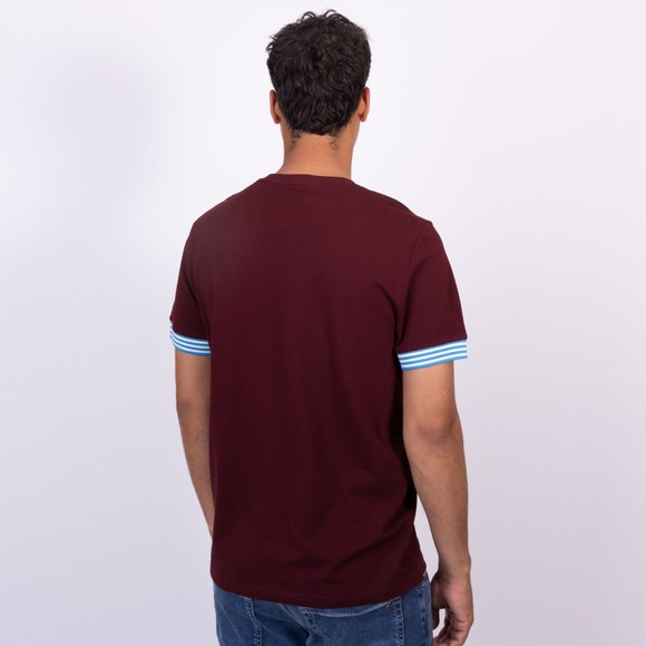 Fred Perry Mens Red Striped Cuff T-Shirt main image