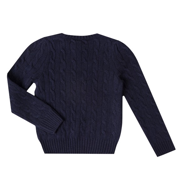 Polo Ralph Lauren Girls Blue Cable Knit Wool-Cashmere Jumper main image