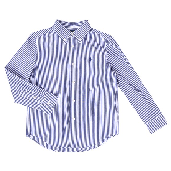 Polo Ralph Lauren Boys Blue Striped Poplin Shirt main image