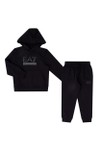 EA7 Emporio Armani Boys Black Train Visibility Overhead Hooded Tracksuit