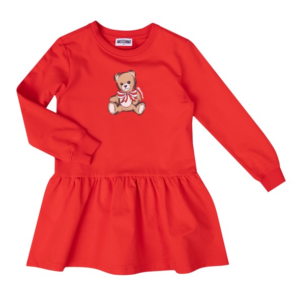 Moschino Girls Red Ribbon Bear Dress main image