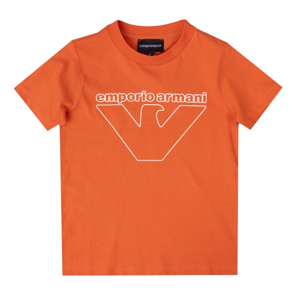 Emporio Armani Boys Orange Logo Crew T Shirt main image