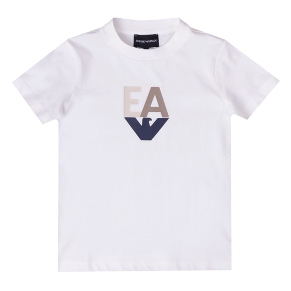 Emporio Armani Boys White Logo Crew T Shirt main image