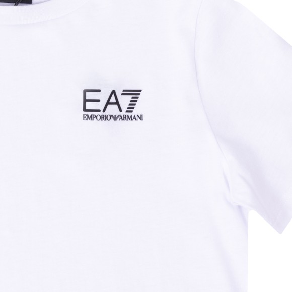 EA7 Emporio Armani Boys White Small Logo T Shirt main image