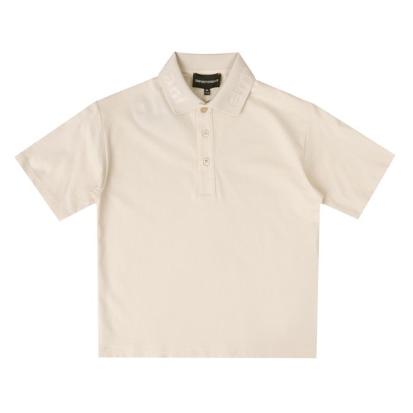 Emporio Armani Boys Off-White Collar Logo Polo Shirt main image