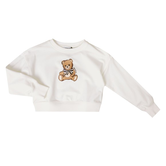 Moschino Girls Off-White Ribbon Bear Sweatshirt main image