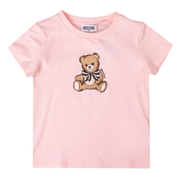Moschino Girls Red Ribbon Bear T Shirt main image