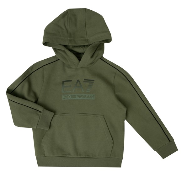 EA7 Emporio Armani Boys Green Train Visibility Overhead Hoody main image