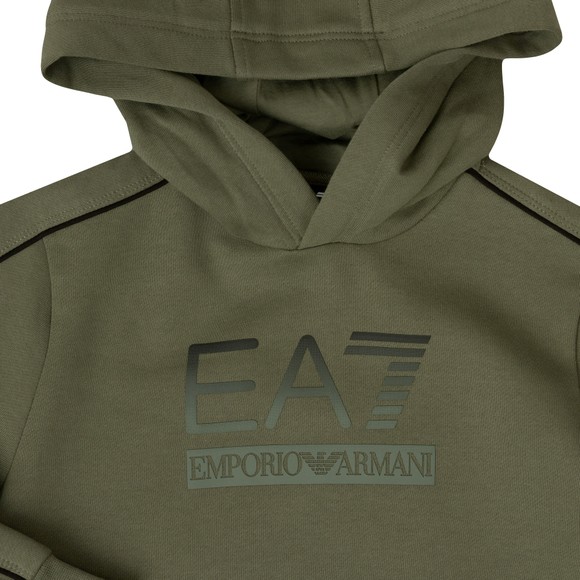 EA7 Emporio Armani Boys Green Train Visibility Overhead Hoody main image